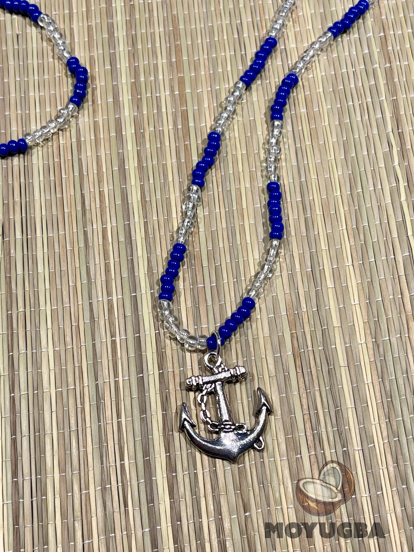 Yemaya Collar/Necklace/Eleke with Anchor Pendent  - Santeria/Yoruba