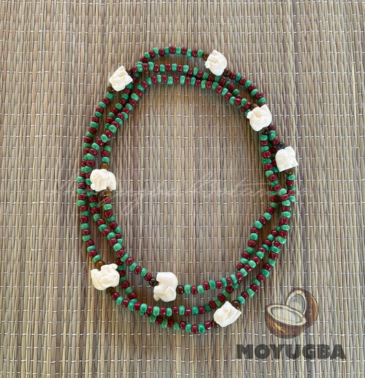 ORULA/IFA with Tiger Eye Beads Necklace/Collar/Eleke ~ Santeria/Yoruba