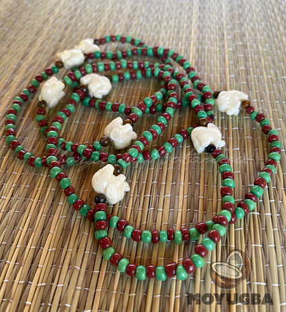 ORULA/IFA with Tiger Eye Beads Necklace/Collar/Eleke ~ Santeria/Yoruba