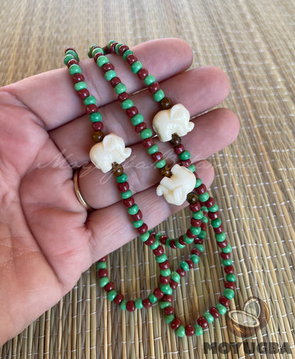 ORULA/IFA with Tiger Eye Beads Necklace/Collar/Eleke ~ Santeria/Yoruba