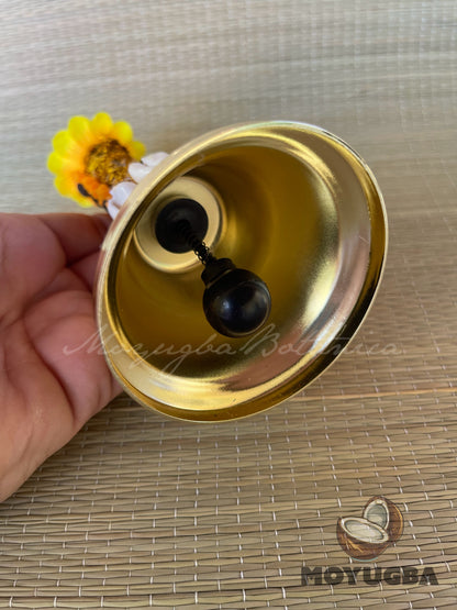 OSHUN Bell/Campana with Sunflowers and Cowrie Shells