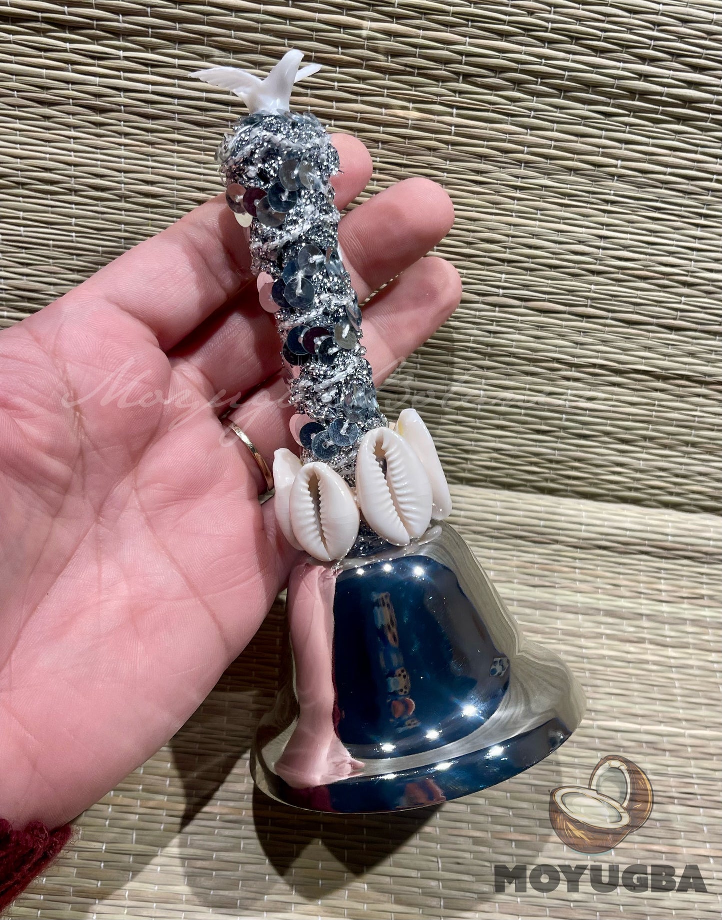 OBATALA Dove Bell/Campana with Cowrie Shells - Santeria/Yoruba