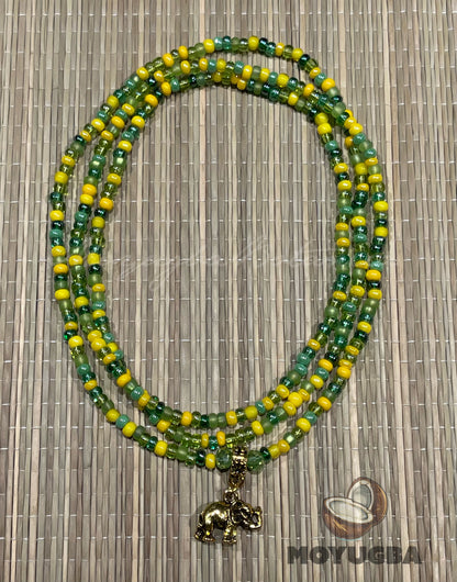 ORULA Elephant Necklace with Mixed Color Beads - Santeria /Yoruba