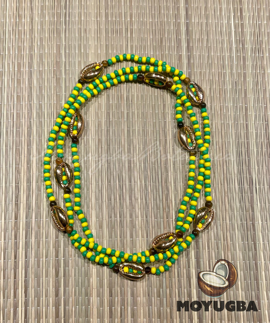 IFA ORULA Necklace with Cowrie/Tiger Eye Beads - Collar de Orula.
