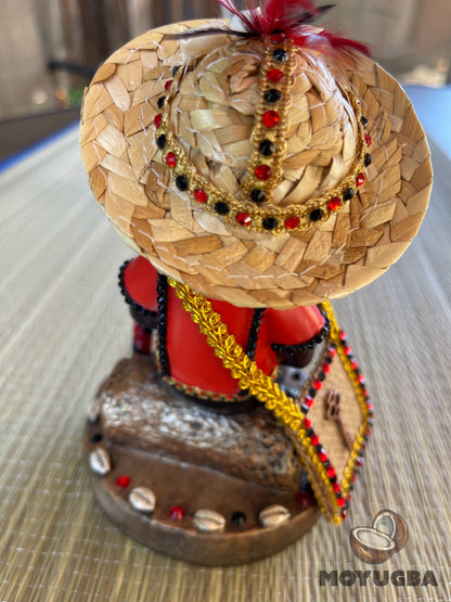 RHINESTONED - Orisha Eleggua Sitting Statue for Altar - Santeria
