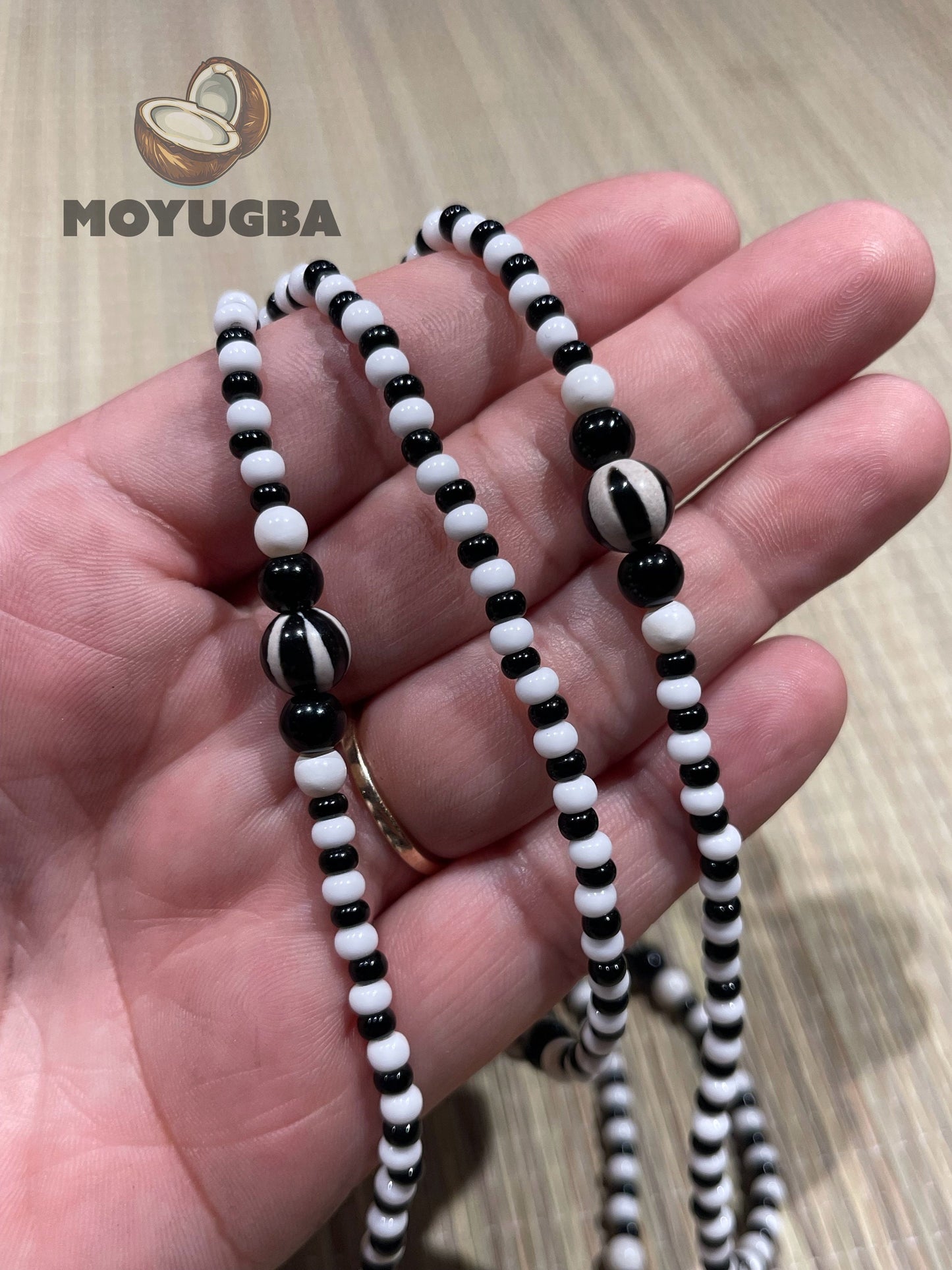 ELEGGUA Black and White  Necklace/Eleke/Collar - Santeria/Yoruba