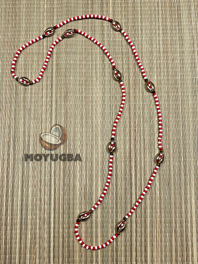 SHANGO with Tiger Eye Beads/Cowrie Shells Necklace/Eleke/Collar - Santeria/Yoruba